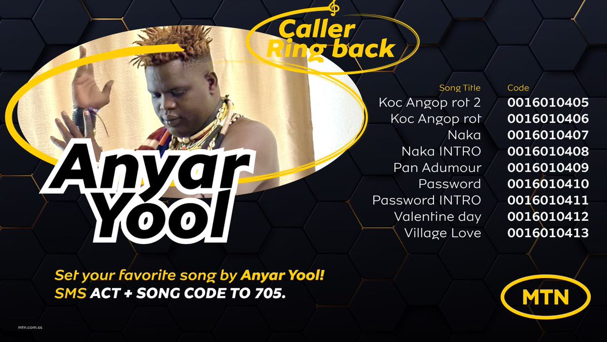MTNSSD's tweet photo. Set your favorite song by Anyar Yool
SMS Act + favorite sing Code to 705
#CallerRingBack https://t.co/asRKOztfBK