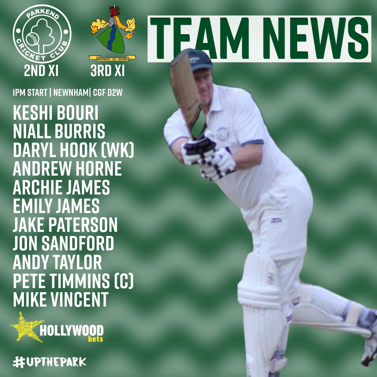 The 1s welcome <a href="/SheepscombeC/">Sheepscombe Cricket Club</a> to the PCG today, looking to keep up the strong home form of late! The 2s head Newnham to face <a href="/WestburyOSCC/">Westbury on SevernCC</a> Here’s hoping for another double win to celebrate later! #upthepark