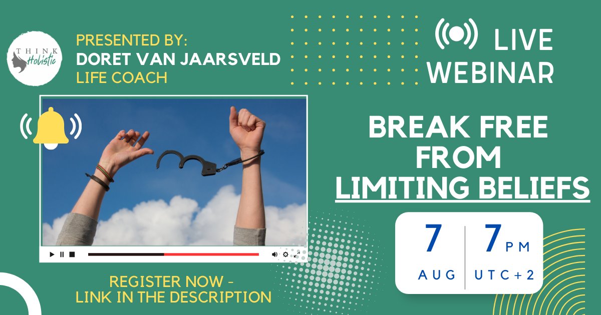 thinkwhole101's tweet photo. @bobproctorLIVE Interested in joining me on my upcoming webinar to learn how to transform LIMITING BELIEFS into EMPOWERING BELIEFS on 7 Aug, click here to register, it's FREE! 😊
https://t.co/qRNJRpt0nz https://t.co/00fADr0KFj