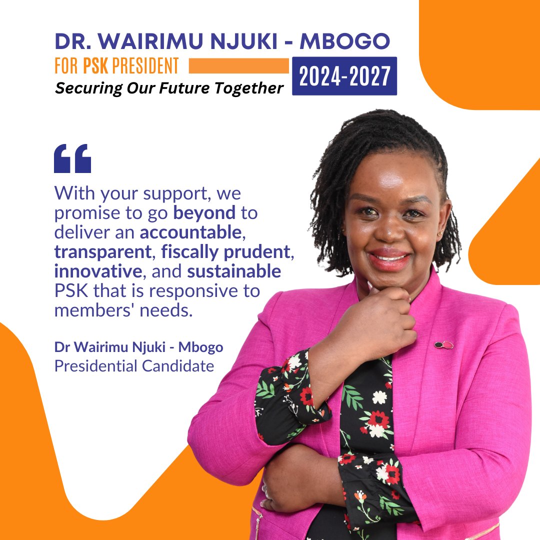 WairimuwaMbogo's tweet photo. After a series of discussions and consultations in my search for a candidate to collaborate with in taking @PSofKenya to the next level and following numerous recommendations from members, I settled on Dr Sammy Masibo as the National Treasurer candidate to complement my agenda. https://t.co/Yl1a6HnJMa