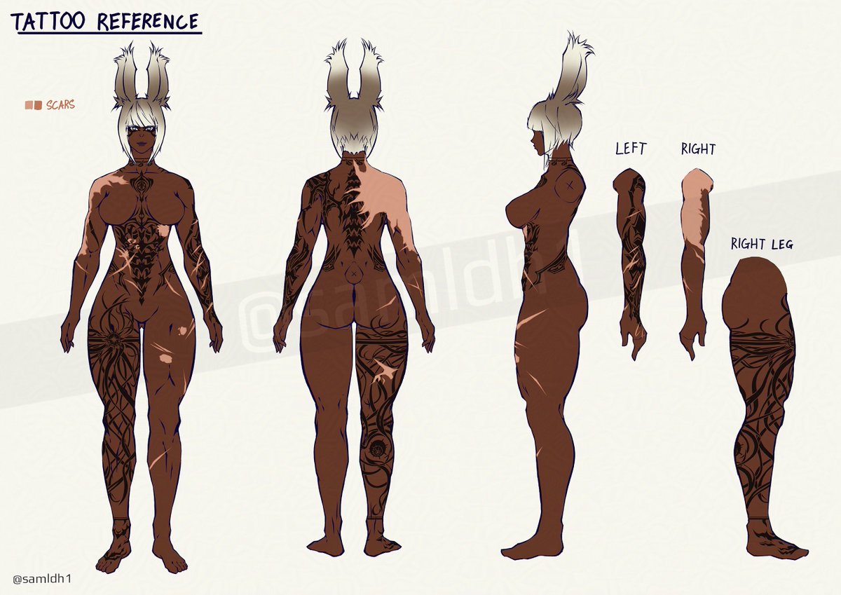 samldh1's tweet photo. Tattoo designs and turnaround for @SoliaFFXIV 
Thanks so much for the support!

#FF14📷📷 #FFXIV📷📷 #FFXIVART https://t.co/A6r9lPd12v