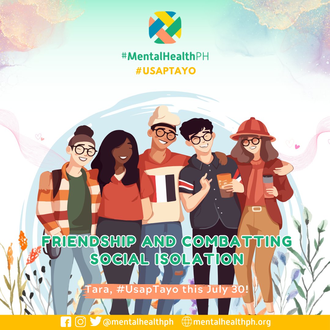 mentalhealthph's tweet photo. "Life is Better With Friends: Why Meaningful Connections Matter More Than Ever"

Tara, #UsapTayo on July 30, 7PM. 

Read More: https://t.co/KCI6h7KVyG

#MentalHealthPH https://t.co/C1GW2o4emu
