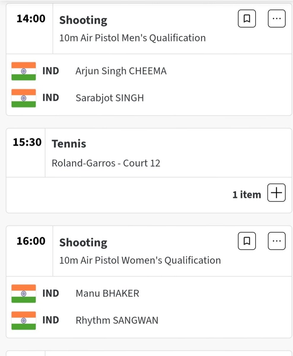 veilVista's tweet photo. ➡️ Here is the schedule for Indian    events on July 27th at the Paris Olympics:
#ParisOlympics2024 
#Olympic2024 
#PARIS2024 https://t.co/P4FpIUh0NW