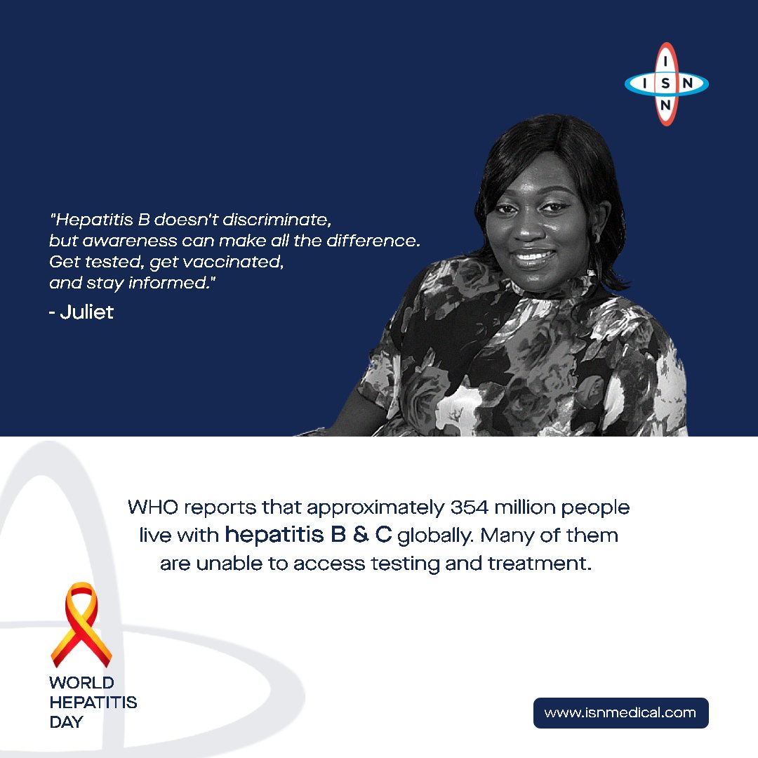 ISN_Medical's tweet photo. Hepatitis can affect anybody. Protect your liver.
➖️

Hepatitis B doesn't discriminate, but awareness can make all the difference. Get tested, get vaccinated, and stay informed. 
— @kulietta

#hepatitisawareness #viralhepatitis #liverdisease https://t.co/03tHTGznYk