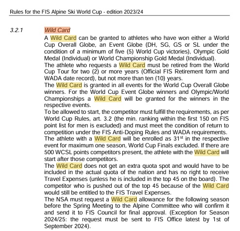 Ski alpin / Pour son come-back, Marcel Hirscher bénéficiera d'une nouvelle règle et d'une wild card pour partir juste après le Top 30...