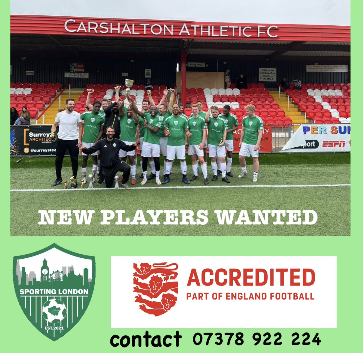 NEW PLAYERS WANTED FOR THE NEW SEASON. Do you live in SOUTH LONDON? Do you want to play 11 aside league football?  #footballmanager  #grassrootsfootball  #playerswanted #matchday #london