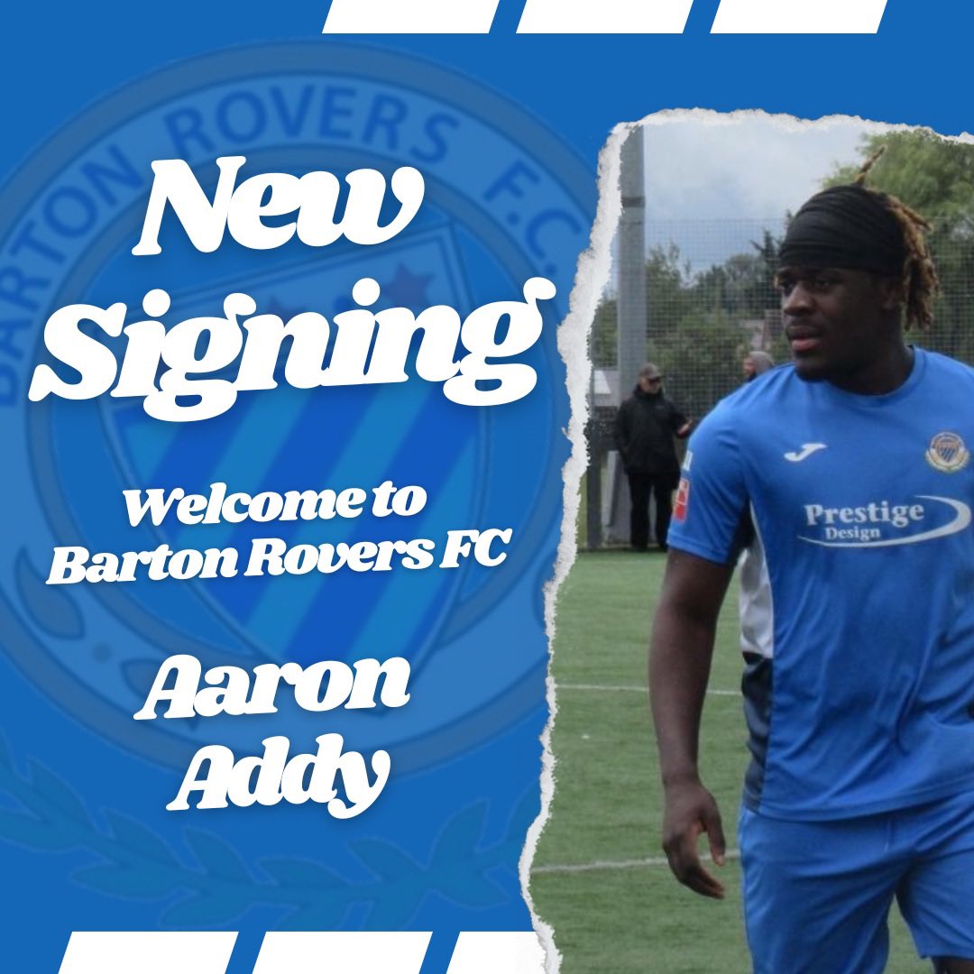 bartonroversfc's tweet photo. NEW SIGNING |

Welcome to Barton Rovers, Aaron Addy! 

“Azza is a strong, aggressive centre half who I’m excited to work with this season. https://t.co/4uQ7itH7C4