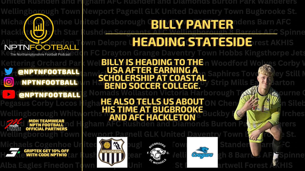 BILLY PANTER - HEADING STATESIDE

Billy has had a great year, winning the Quadruple with Bugbrooke, reaching the nation FA Sunday Cup Semi-Final, and now is heading for the USA

youtu.be/HOQ1L67bero?si…

#nonleaguefootball #football #northamptonshire #usa #soccer