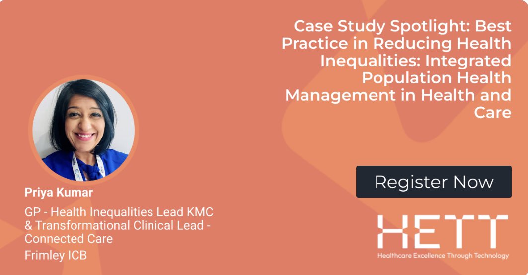I'm delighted to be speaking at #HETT24 on 24-25th September, ExCeL London. #PHM approach to addressing health inequalities within your practice, PCN or system. Register for your free pass to join the event: invt.io/1txbtqxosp8