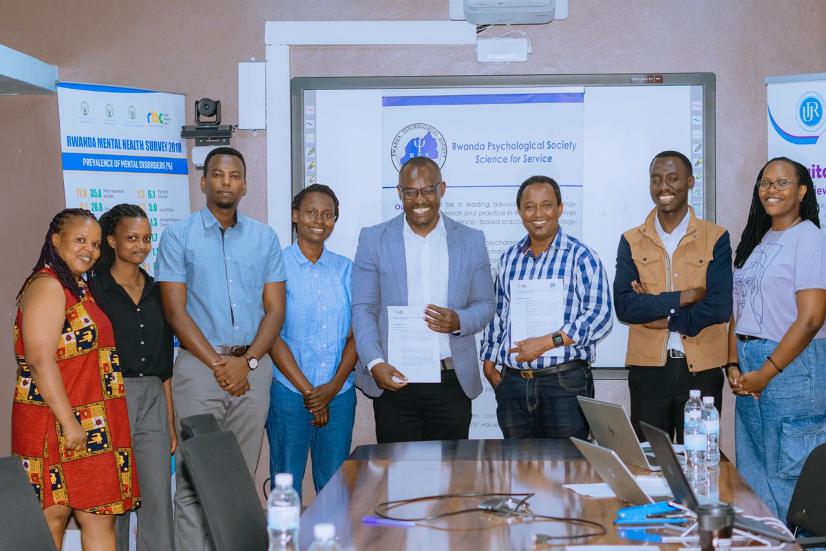 Rwanda Psychological Society (RPS) signed MOU with African Quantitative Sciences (AQS). This partnership seeks to leverage AQS's expertise in AI and data analytics to advance mental health research in Rwanda. Hinda Ruthon/AQS Founder and CEO (left) and Prof. Vincent Sezibera/RPS
