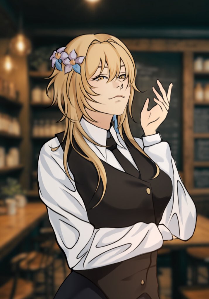 Nyalimu besar untuk datang, ya. Tidak apa-apa, aku mengapresiasinya. Oh, tapi bersihkan dulu alas kakimu, kami tidak mau repot untuk membersihkan lantai berulang kali. Kalau begitu, selamat menikmati.

( Maaf ini skenario dari Paimon. )