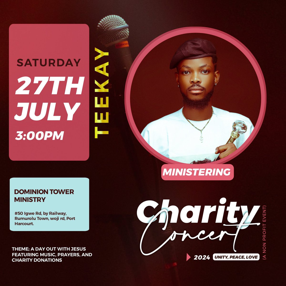 teekaytekcon's tweet photo. Charity Concert with my boss.
See you in a jiffy!
#Teekay #TeekayJoygiver #Jesus https://t.co/rrGRVgDFp7