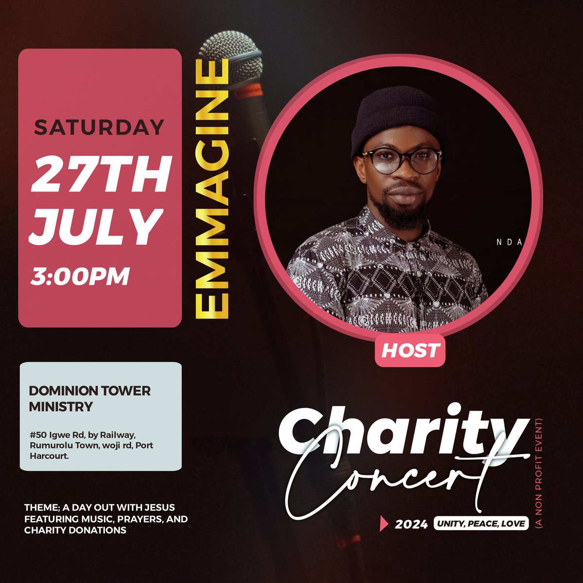 teekaytekcon's tweet photo. Charity Concert with my boss.
See you in a jiffy!
#Teekay #TeekayJoygiver #Jesus https://t.co/rrGRVgDFp7
