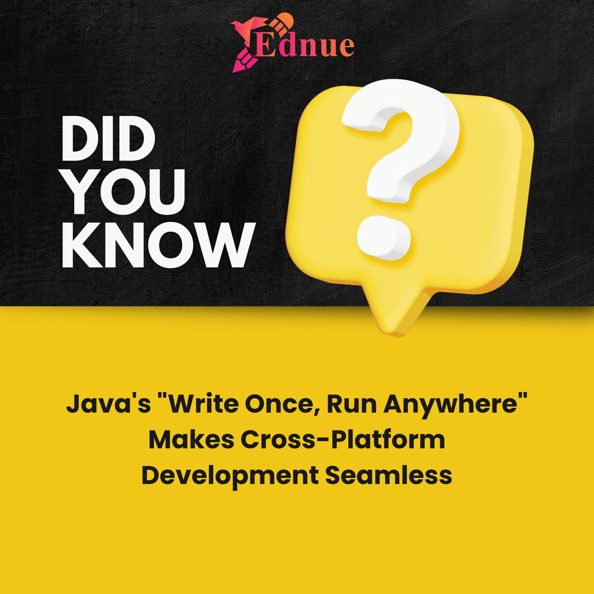ednuetech's tweet image. 💻 With Java, you can write code once and run it on any device with a Java Virtual Machine (JVM). 

Explore the power of Java and its cross-platform capabilities today! 

#Java #WriteOnceRunAnywhere #TechInnovation #Ednue