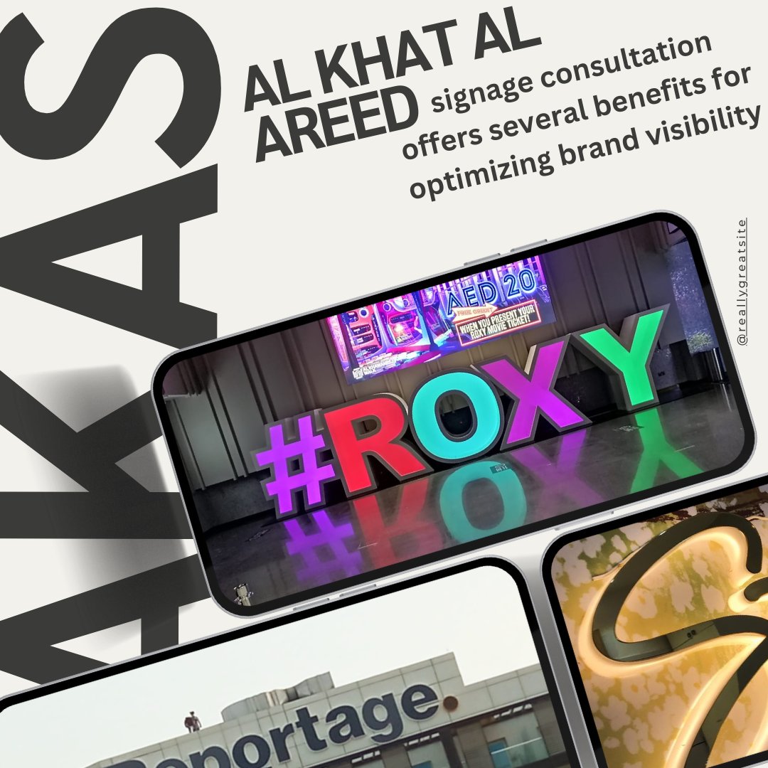 AkASign3dSign's tweet image. At Al Khat Al Areed,we pride ourselves on providing top-notch signage consultation services that offer numerous benefits for optimizing ur brand&apos;s visibility.Our expertise in designing and implementing effective signage solutions helps businesses stand out in a competitive market