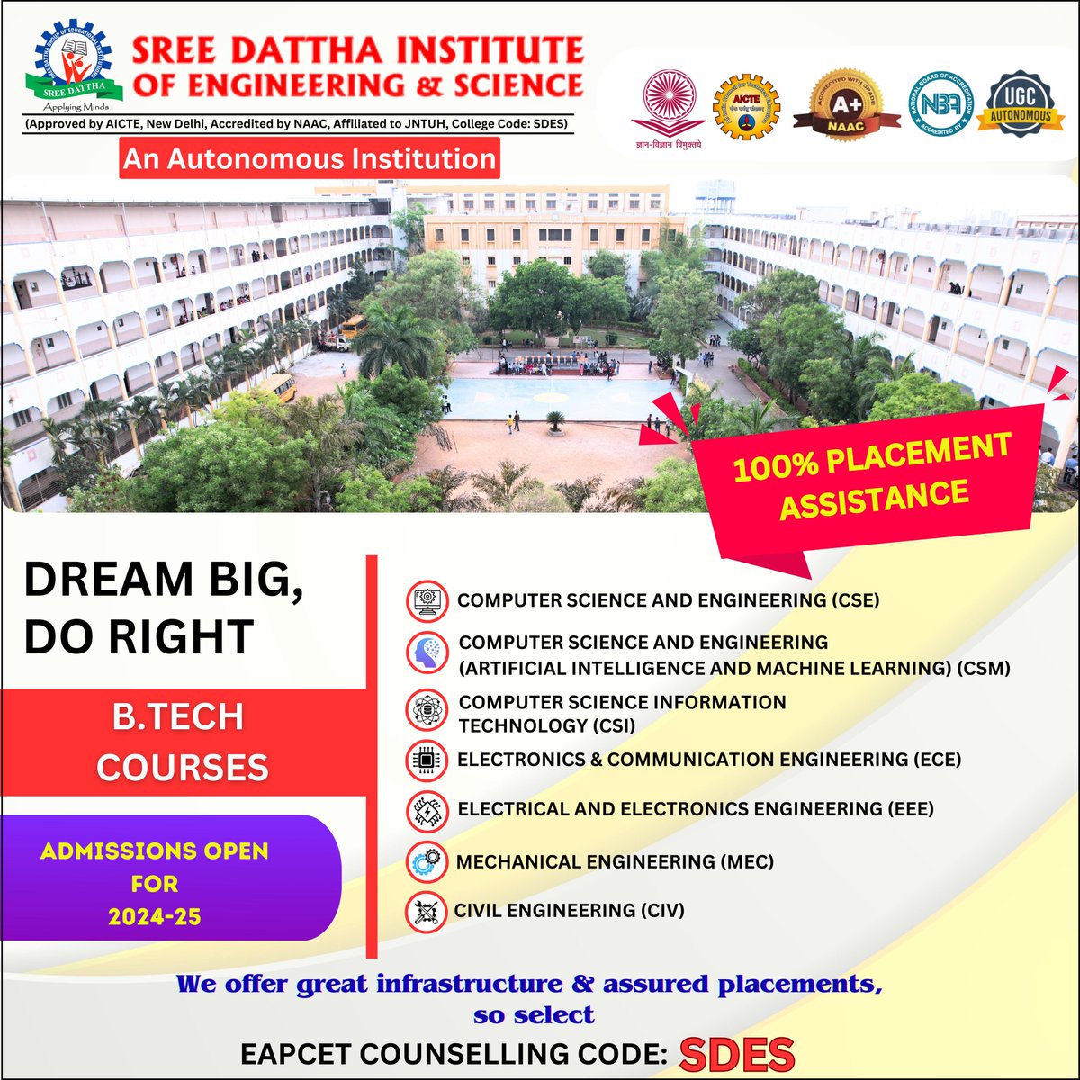 SreedatthaG's tweet photo. Get one step closer to the “TOMORROW” of your dreams. Opt for Sree Dattha Institutions in your EAPCET Counselling Code: SDES
#SDGI #SDIP #SDES #SreeDattha #EAPCETCounselling #Eapcet2024 #EducationalInstitution
#admissionsopen #admissions #AdmissionsOpen #Pharmacy https://t.co/pPnPR07Rvc