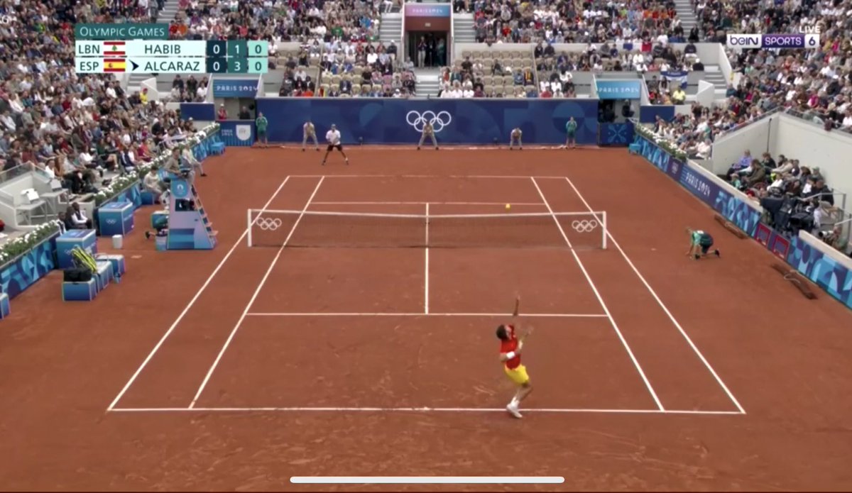 RioMoussallem's tweet photo. I cannot express how happy I am for Hady Habib &amp; how huge this was for him, playing against a four-time Grand Slam champ in an iconic full-packed stadium! Gd game despite the loss (6-3, 6-1), great serve &amp; forehand, got a couple of break points, no fear! Way to go🇱🇧 #Olympics https://t.co/PPeS2OJZnb