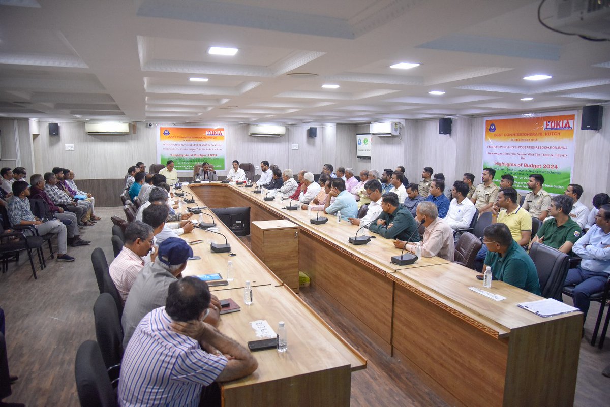 CGST Kutch Commissionerate in association with the Gandhidham Chamber of Commerce and Industry and the Federation of Kutch Industries Associations (FOKIA), Bhuj, organized an interactive session on highlights of Union Budget 2024-25 (1/2)