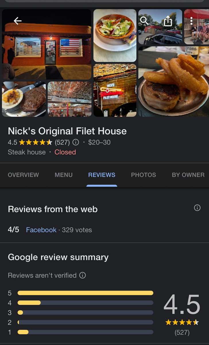 SeeRacists's tweet image. Nick's Original Filet House

 g.co/kgs/7xbMNo2