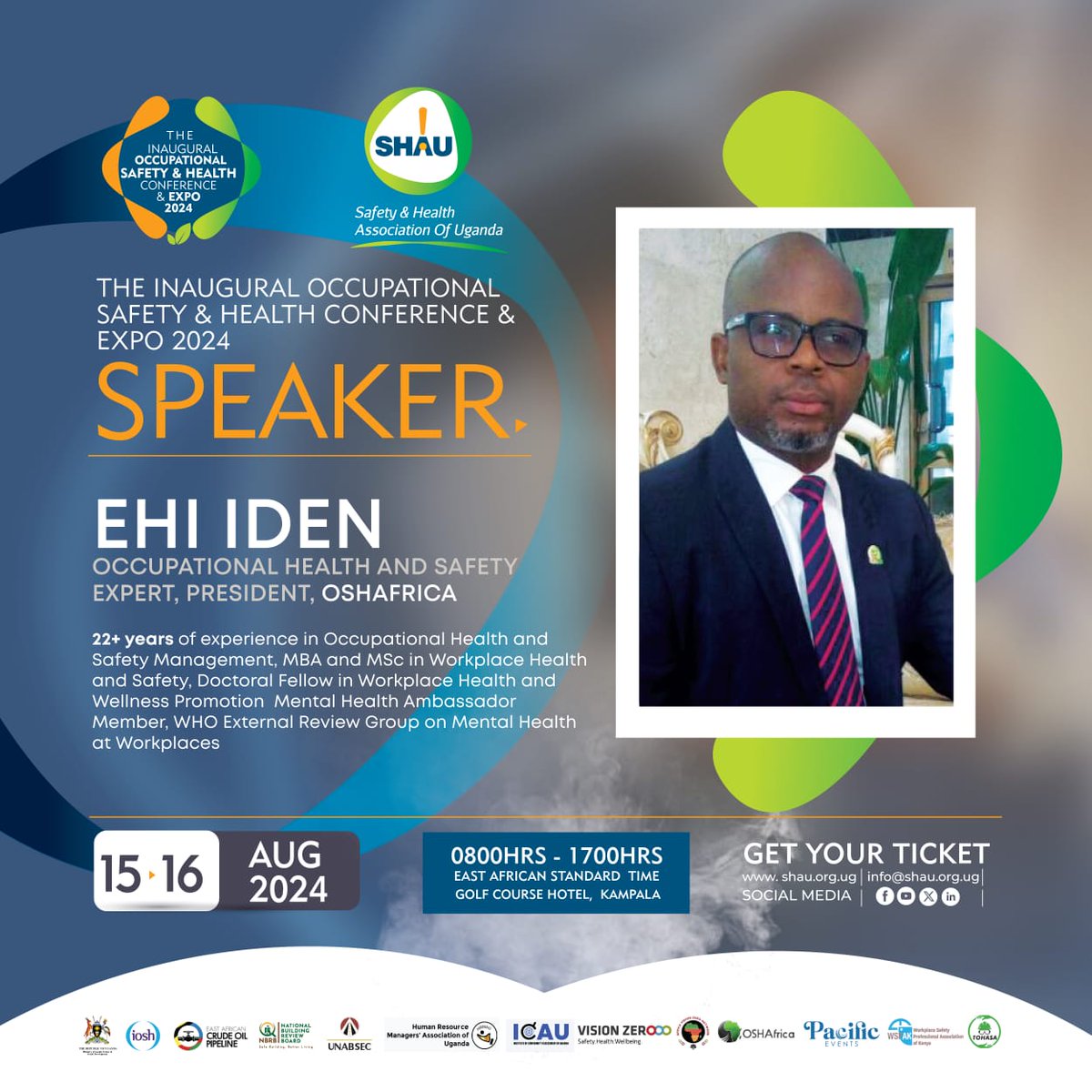 SHAUonline's tweet photo. Meet Ehi Iden, renowned Occupational Health & Safety Expert! Join us on July 31st, 5pm-6pm EAT for a sneak peek into his #OSHConference presentation: "The Future of Work & Impact on Employees' Mental Health & Wellbeing" Register now!
https://t.co/W3rk3TBOem
#visionzero https://t.co/ezIrJ5Zp6n