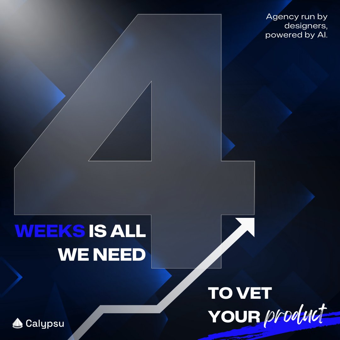 calypsudesign's tweet photo. Let's build and test your idea within 4 weeks. #startup #nocode #frugality #uiux #productdesign #webdevelopment https://t.co/vEwZDxUb6Z