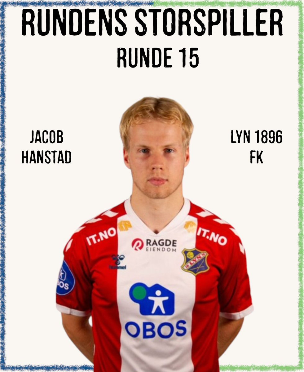 Alt om OBOS-ligaen (@altobosliga) on Twitter photo <a href="/ValerengaOslo/">Vålerenga Fotball Elite</a> <a href="/klanen/">VIF-Klanen</a> <a href="/miniklanen/">Miniklanen - Vålerenga</a> <a href="/KokosValerenga/">Vålerenga Kokos</a> <a href="/stang_ut_zine/">Stang ut!</a> <a href="/valerengapanett/">Vålerenga På Nett</a> <a href="/trikkeligaen/">Trikkeligaen</a> <a href="/Dagsavisen/">Dagsavisen</a> <a href="/driblevekk_/">Driblevekk</a> @RabonaPod RUNDENS STORSPILLER: RUNDE 15
Etter femtende runde av årets OBOS-liga, har vi kåret Jacob Hanstad hos Lyn 1896 FK til rundens storspiller!
NB: RS kåres før spill av alle kamper for å heve interesse. Feil vurdering kan forekomme, håper på forståelse.
📸: lyn1896.no <a href="/ValerengaOslo/">Vålerenga Fotball Elite</a> <a href="/klanen/">VIF-Klanen</a> <a href="/miniklanen/">Miniklanen - Vålerenga</a> <a href="/KokosValerenga/">Vålerenga Kokos</a> <a href="/stang_ut_zine/">Stang ut!</a> <a href="/valerengapanett/">Vålerenga På Nett</a> <a href="/trikkeligaen/">Trikkeligaen</a> <a href="/Dagsavisen/">Dagsavisen</a> <a href="/driblevekk_/">Driblevekk</a> @RabonaPod RUNDENS STORSPILLER: RUNDE 15
Etter femtende runde av årets OBOS-liga, har vi kåret Jacob Hanstad hos Lyn 1896 FK til rundens storspiller!
NB: RS kåres før spill av alle kamper for å heve interesse. Feil vurdering kan forekomme, håper på forståelse.
📸: lyn1896.no