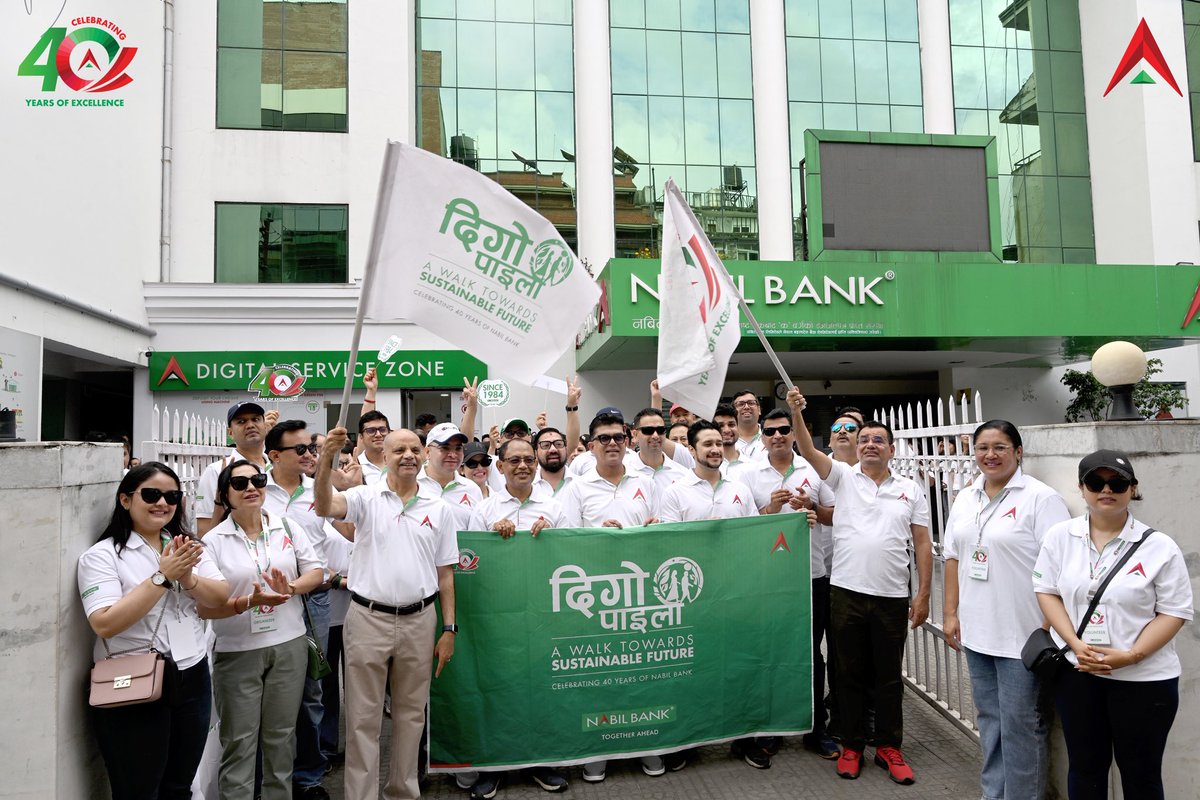 nabilbank's tweet photo. Stepping into a sustainable future, DigoPaila was a resounding success. A big thanks to all our Nabilians for making this event possible to be conducted simultaneously throughout Nepal.

#NabilBank #TogetherAhead #Nabil40thAnniversary #DigoPaila #AWalkTowardsSustainableFuture https://t.co/WS8DCZrLky