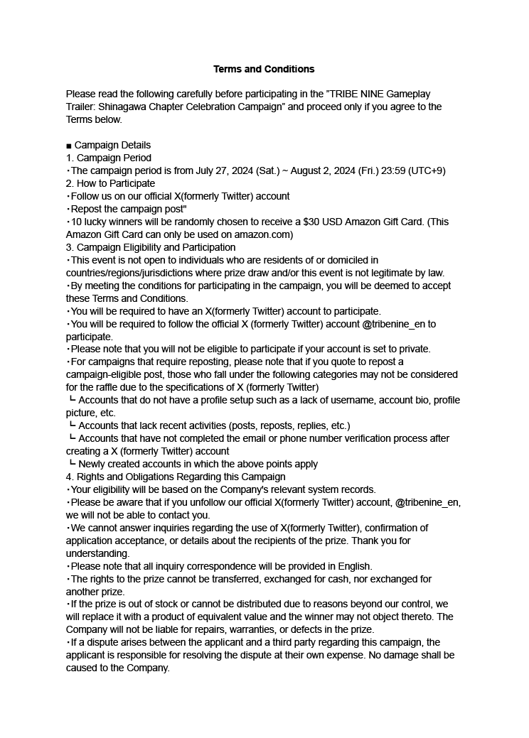tribenine_en's tweet photo. Terms and Conditions https://t.co/34hXbw9FxG