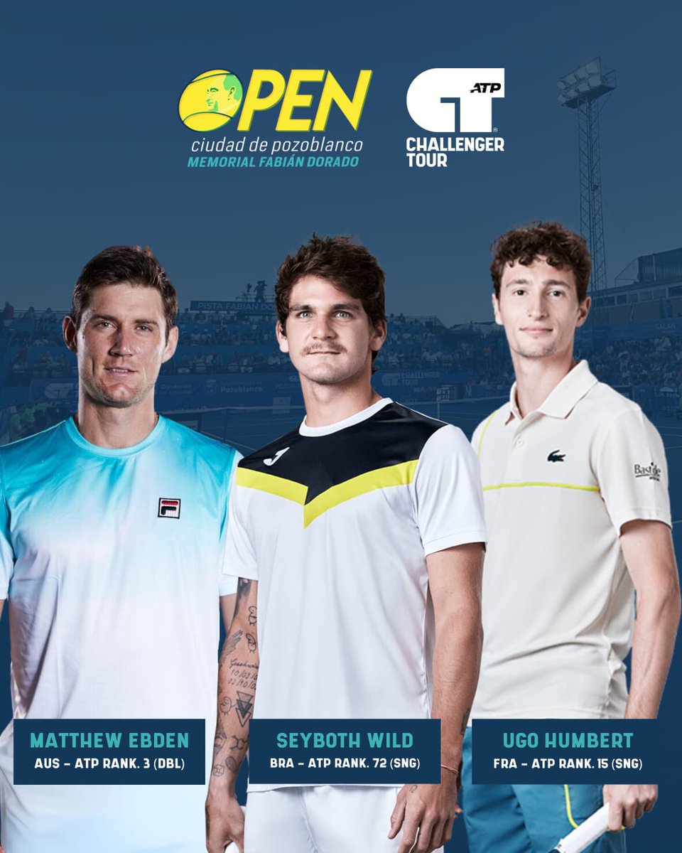 🎾 Hoy comienza la modalidad de tenis de los Juegos Olímpicos de París 2024.

Por ello, os queremos enseñar con mucho orgullo los 7 tenistas que han pasado por nuestro Open de Pozoblanco y que representarán a sus respectivos países estos Juegos Olímpicos.

#TenisPozoblanco