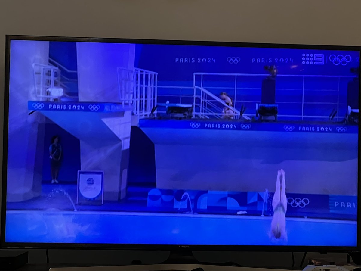 Olympic diving - we all immediately become experts…. “Nah, to much splash” 💦😂