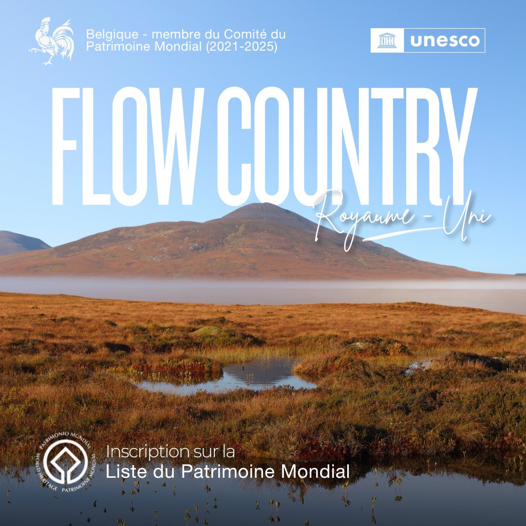 🏛️ Félicitations au Royaume-Uni et à l’Ecosse ! 🎉
Le #FlowCountry 🇬🇧 est maintenant au
Patrimoine Mondial !

Ce sont les premières tourbières sur Terre à recevoir cette reconnaissance. 🌿

#46COM #46WHC #UK #Scotland #Nature #Heritage #UNESCO