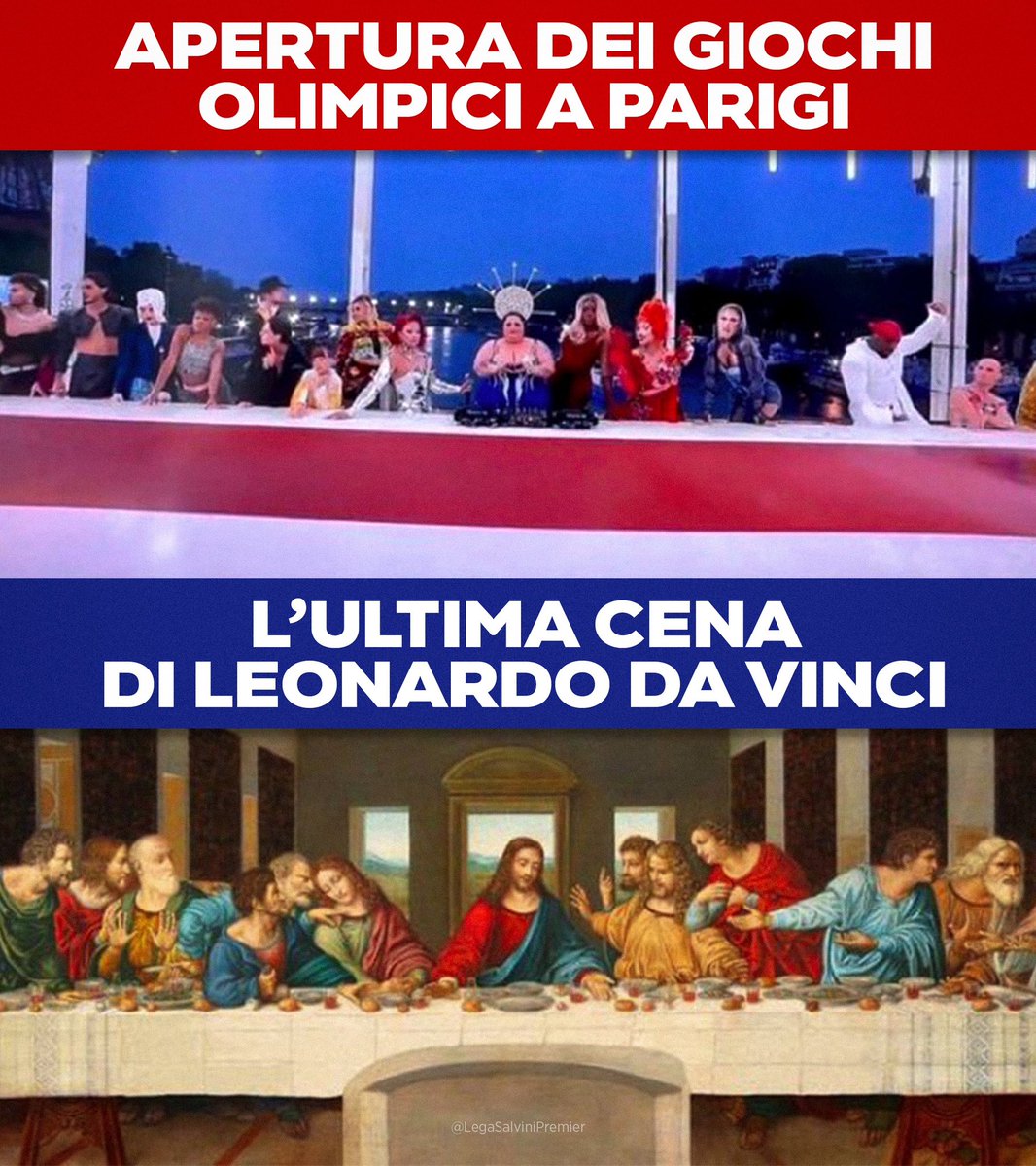 MauroVittorio3's tweet photo. La #Francia stavolta ha fatto veramente schifo, #Macronmerde e i suoi accoliti sono andati oltre ogni limite tollerabile...
Mi chiedo se in ITALIA, cuore della CRISTIANITÀ, qualcuno vorrà protestare per questo scempio, ritirare la nostra delegazione ➡️➡️
#GiochiOlimpici https://t.co/CsiO5cj6jm