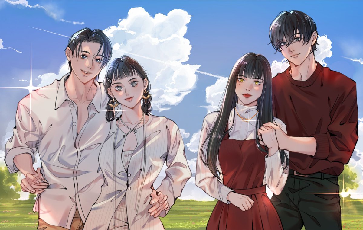 gyoukudo's tweet photo. [yoshime; 🐙🍀] 
ft {yuutame; 🗡️⚔️} by @nonakaame 

☀️ tropic(nic) like it's hot.

#yumelokalgallery #yshm https://t.co/vkECL6UVKa