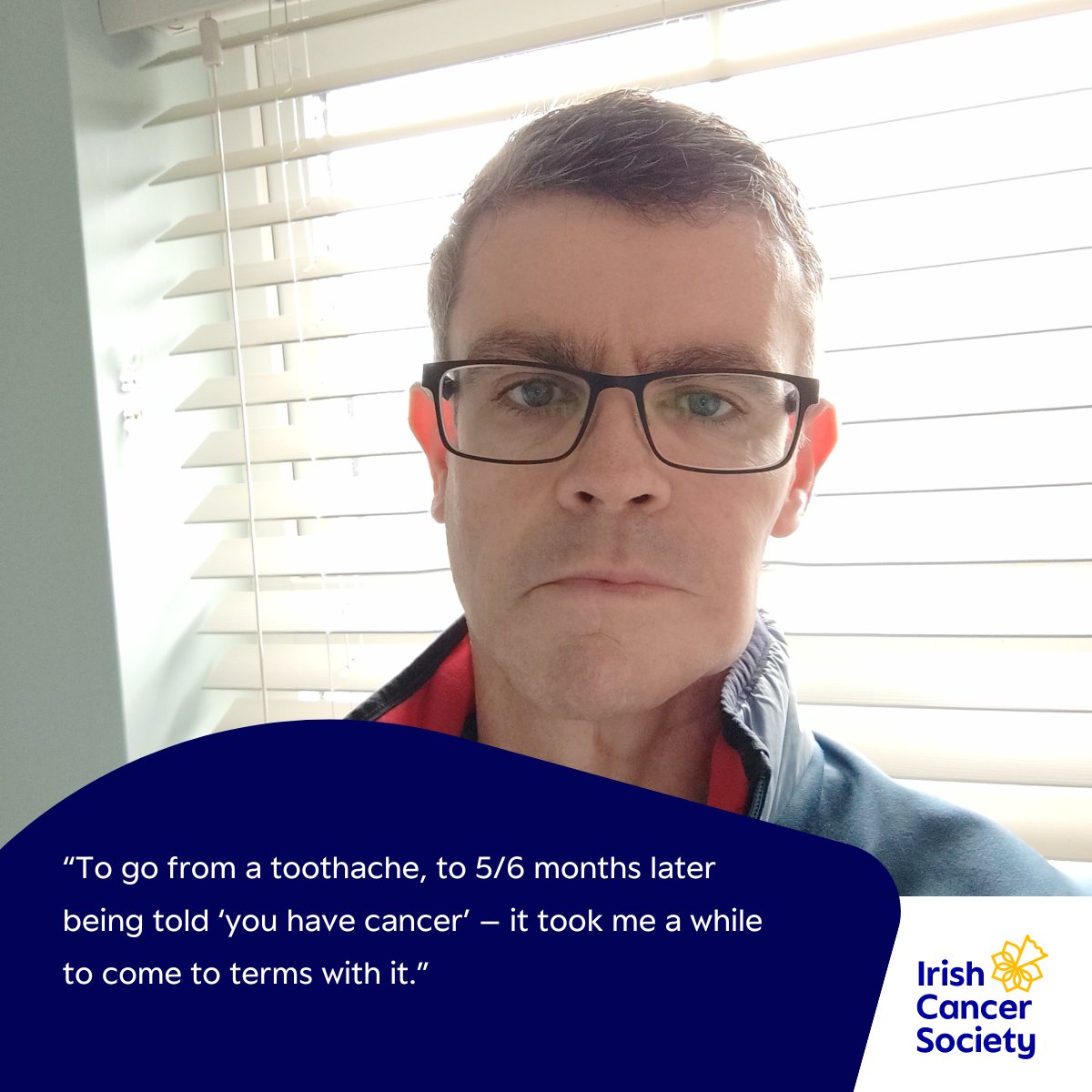 IrishCancerSoc's tweet photo. "I would  encourage people to become more aware of the signs and symptoms of head and neck cancer. If you notice anything niggling at all, go and get it checked if it persists."

To mark World Head and Neck Cancer Day, Fergus shares his story here 👉https://t.co/lHMKWsFocA https://t.co/49vQbTkOtr