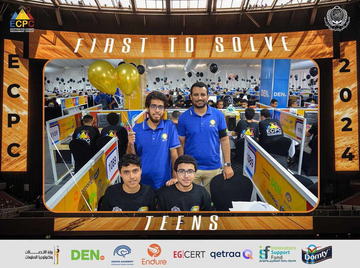 EcpcContest's tweet photo. “EOI- Final Battle“ ( ECPC Teens) Is the first to solve problem L at the ECPC  Finals 😍👏
#ecpc2024 #acpc2024  #acpcnews #ACPC #ECPC2024 #AASTMT #minstryofcommunications  #endure #domty #ISF #qetraa #den https://t.co/RcaKdFz19O