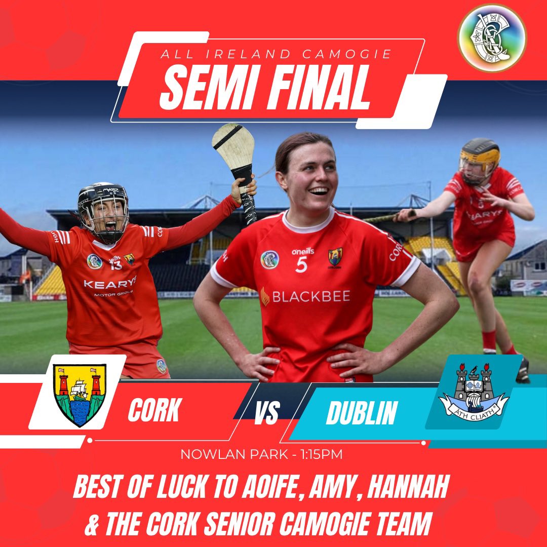 Aghada GAA, Camogie & Ladies Football Club (@aghadagaa) on Twitter photo Best of luck to Aoife, Amy, Hannah & the Cork Senior Camogie team in their All Ireland Semi Final Vs Dublin today.
Hopefully a trip to Croke Park awaits in a few weeks!!!
Up the Rebels! 🔴⚪️🔴⚪️
<a href="/CorkCamogie/">OfficialCorkCamogie</a> Best of luck to Aoife, Amy, Hannah & the Cork Senior Camogie team in their All Ireland Semi Final Vs Dublin today.
Hopefully a trip to Croke Park awaits in a few weeks!!!
Up the Rebels! 🔴⚪️🔴⚪️
<a href="/CorkCamogie/">OfficialCorkCamogie</a>