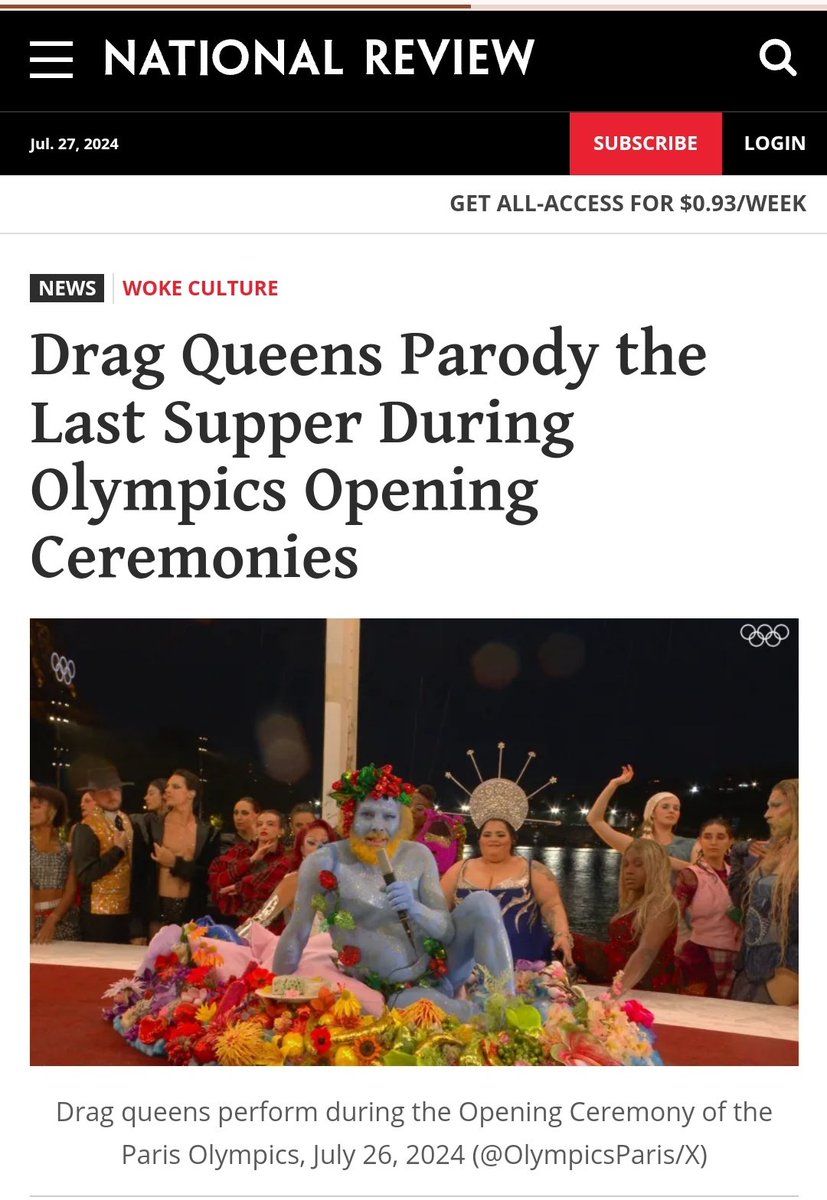 GSpellchecker's tweet image. A few thoughts on the 'blasphemy' controversy at the opening of #Olympics2024Paris.

1. Christianity has not earned, nor deserves any protection or exemption from mockery, ridicule and satire. 

2. However, I do wonder why drag artists doing a parody of the Last Supper is part of…