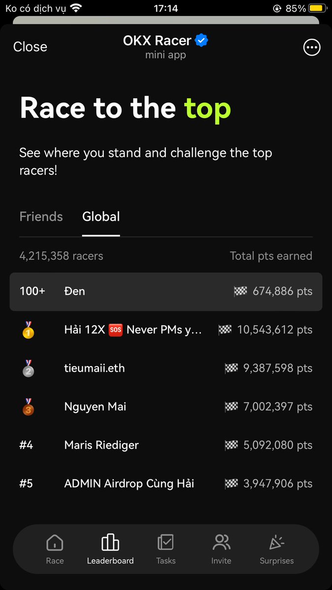 DenBNBer's tweet image. Đua mãi cũng chưa vào được top 100
Tưởng vào top 63 lúc đầu là ngon 
#Okx #OKXRacer