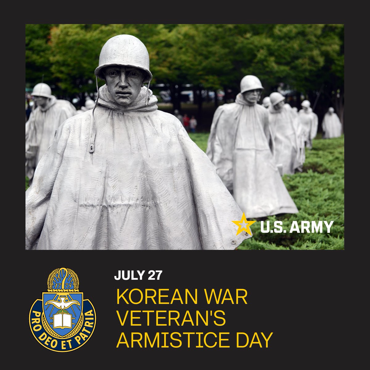 On this day in 1953 the Korean War Armistice was signed, ending three years of intense conflict. Let us honor the bravery &amp; sacrifice of all who served. Their courage &amp; commitment to peace continue to inspire us.

#FreedomIsNotFree | #ArmyChaplainCorps | #KoreanWarArmisticeDay