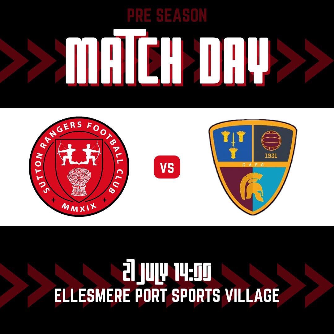 suttonrangers_'s tweet photo. MATCH DAY

🆚 Cestrian Alex
🕰️ 2pm kick 
🏟️ Ellesmere Port Sports Village https://t.co/gTlGSs531Y