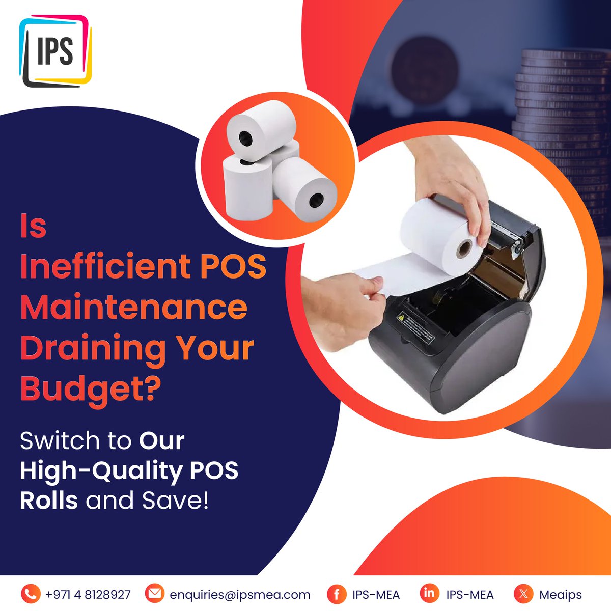 MeaIps's tweet image. Ensure 99.9% uptime with our advanced POS rolls. Seamlessly compatible with Verifone, Ingenico, and Epson for precise, vibrant prints. Upgrade today! 🚀

Order now: ipsmea.com/pos-rolls-supp…

#IPSMEA #POSRolls #EFTPOS #POS #printerconsumables #printing #printingneeds