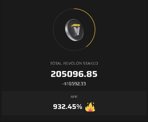 A whopping 932% APR on the $RPM staking! 🚀
Do not miss out on this opportunity to multiply your bags!💰

Stake now: app.revolon.gg/staking
$RPM #Staking #APR #Web3 #Rewards