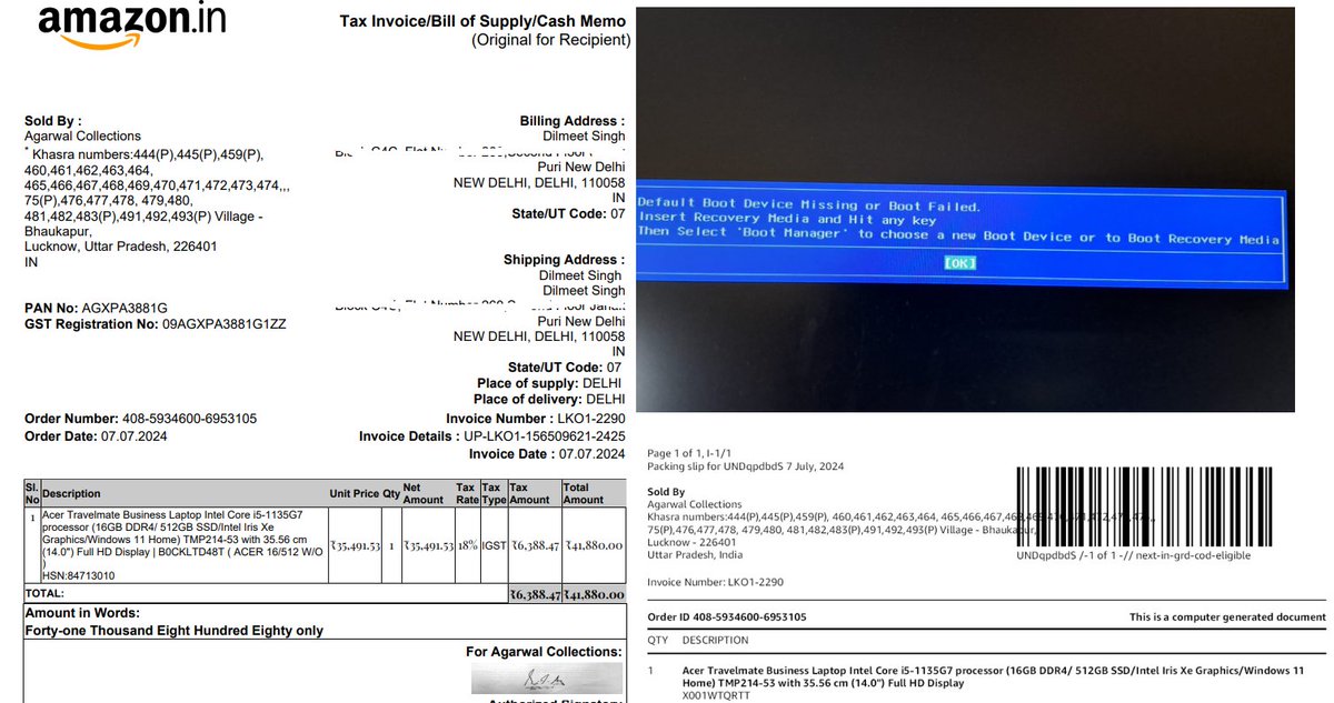 dilmeetsingh's tweet photo. @Acer_India 20 day old laptop rendered useless with the issue. Meanwhile the team is not able to help in rectification. Can you please help. https://t.co/7E0fPl33Mz