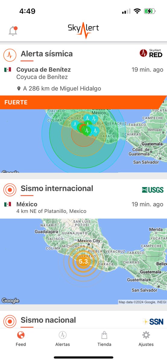 Me despertó el teléfono como si se fuera a caer el edificio y ni la alarma de sismo sonó.. Gracias a Dios me agarró atontada, les juro que si hubiera salido, 4am, frío, 10 pisos de escaleras y esto pasa, mato a alguien. Te odio inventor de esta app.