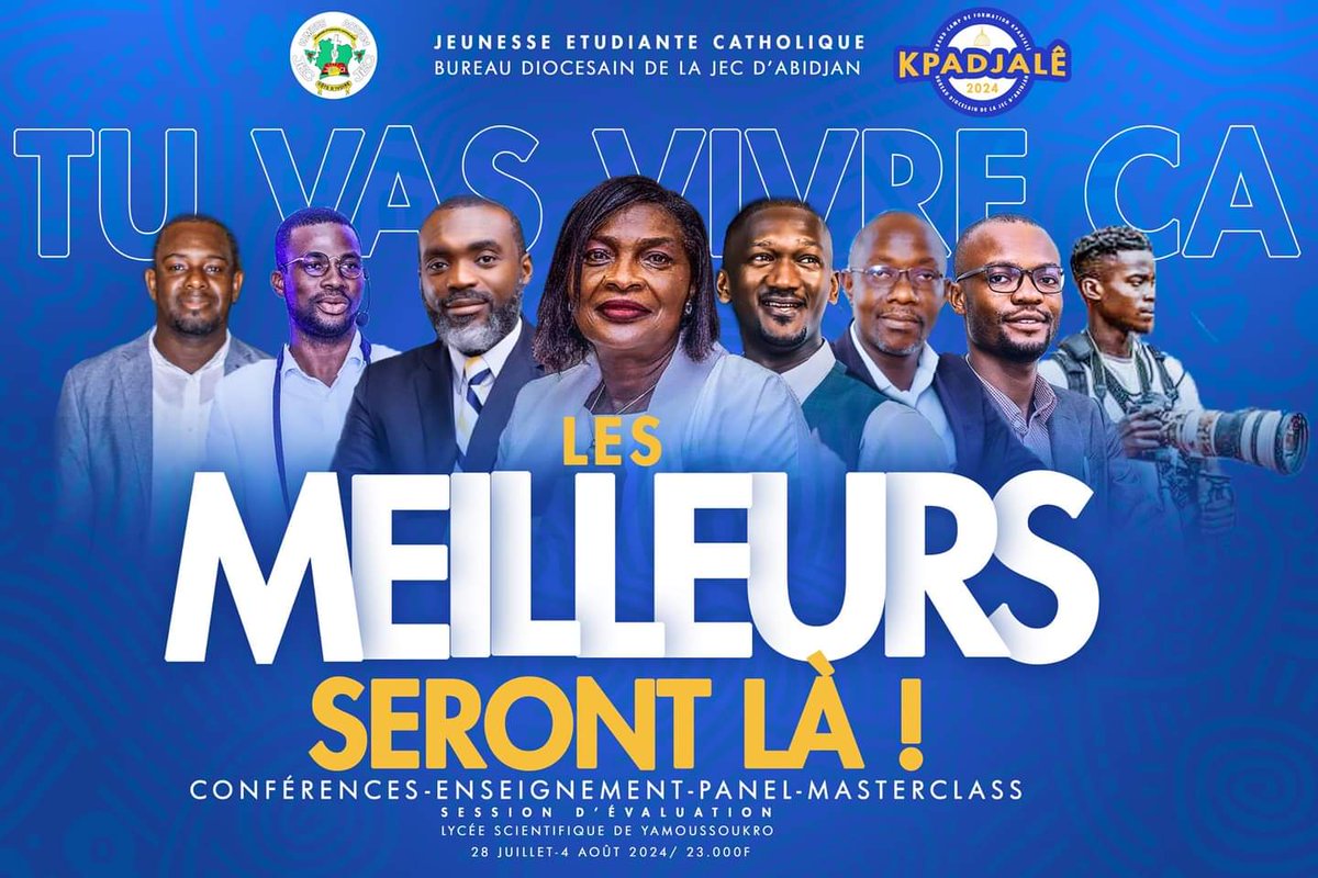 yannick_anon's tweet photo. 🌟 Heureux d'annoncer que je ferai partie d'un groupe exceptionnel d'experts pour la session de formation dénommée "Kpadjalê" 2024, organisée par la Jeunesse Étudiante Catholique ( JEC) du Diocèse d'Abidjan en Côte d'Ivoire ! 🌟

https://t.co/POFtOxZDYf https://t.co/20QKeAa0IJ