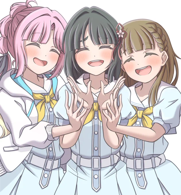 ぎんひめすずでフラワ〜!活動記録のだんだん仲良くなっていく104期がめっっっっっっっっちゃ良かったので描きました!今日のWith×MEETSも月末のFes×LIVEも楽しみすぎる…! #蓮ノ空美術部 