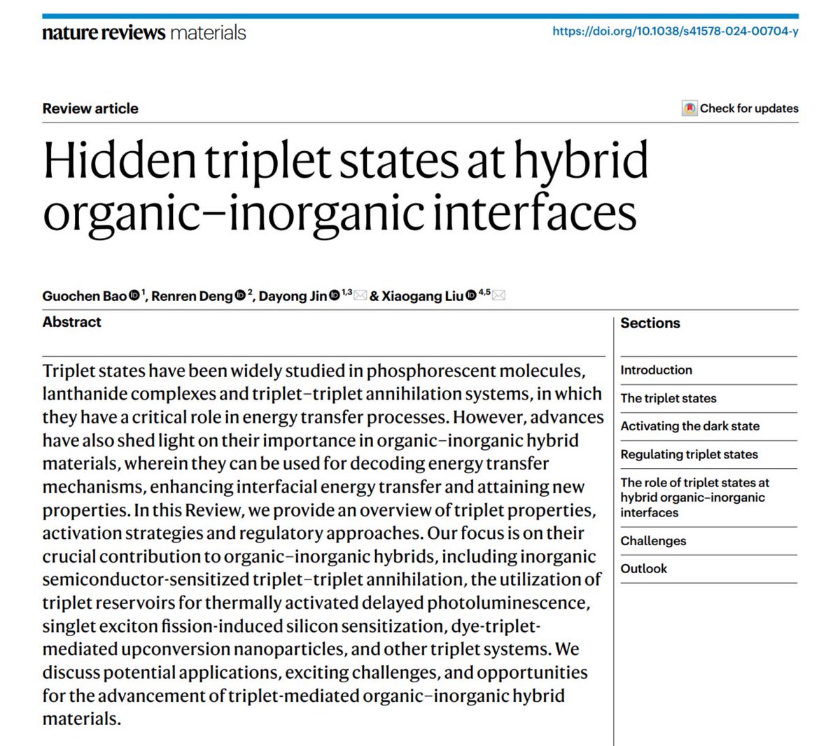 I'm delighted to share that our Review article has been published online in Nature Reviews Materials (IF=83.5). Huge thanks to the entire team at <a href="/NatRevMater/">NatRevMaterials</a> for their excellent work and for sharing our vision! The full article is available nature.com/articles/s4157…
