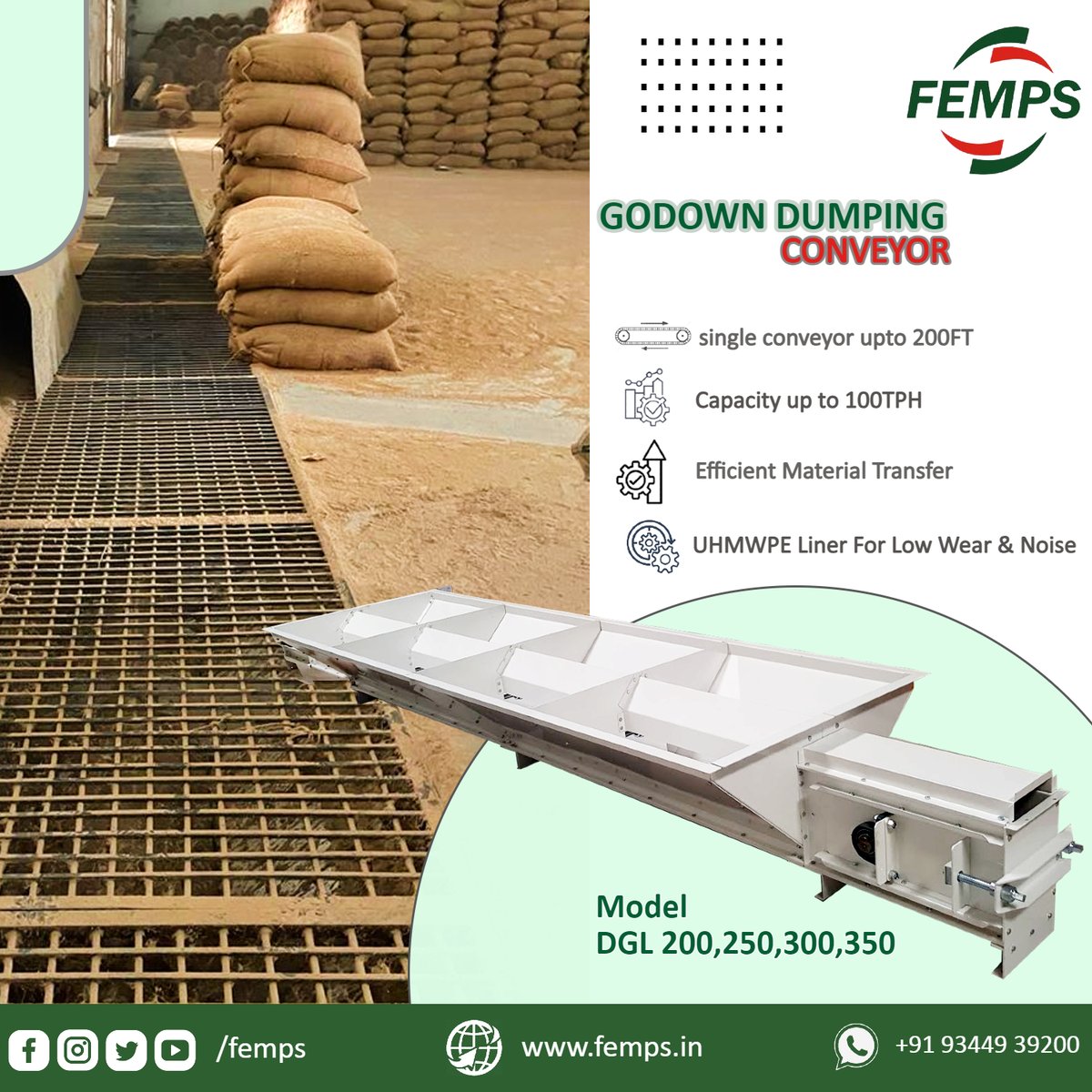 HEmmppe's tweet photo. GODOWN DUMPING CONVEYOR @ CUSTOMER PLACE...
#TRENCH CONVEYOR
📲: +91 93449 39200
🌐: https://t.co/QKse3peP0a
📌: Social media: /Femps
#trenchconveyor
#elevator #conveyor #chainconveyor
#screwconveyors #beltconveyors
#paddydumpingconveyor
#grainequipments #slowspeed https://t.co/XnjPbZehof