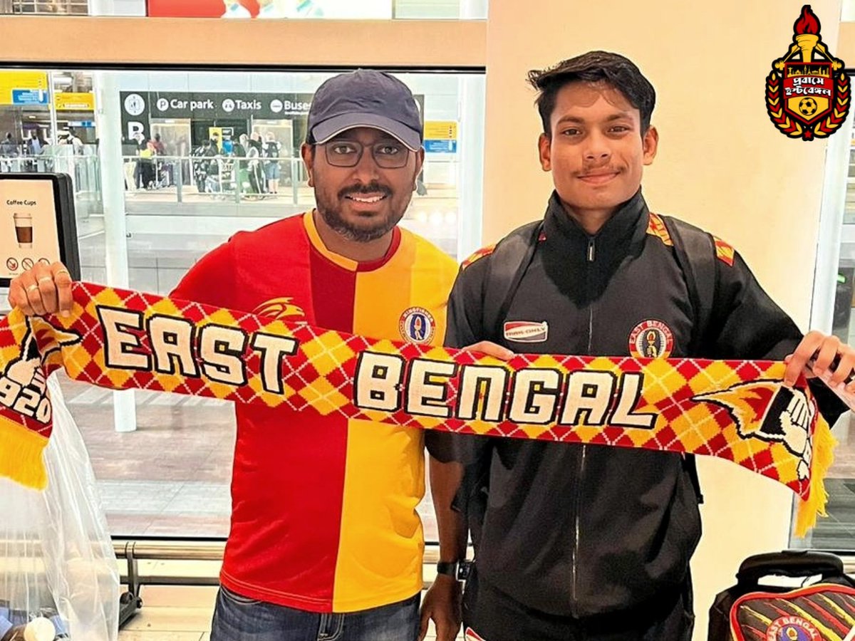 ProbasheEB's tweet image. ইস্টবেঙ্গল যেখানে, আমরা সেখানে ✊❤️💛

#JoyEastBengal 
#PLNextGen 
#RFDL 
#EastBengal 
#ProbasheEB 
#promotingEBoutsideWB