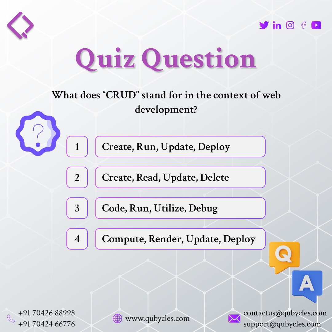 qubycles's tweet image. "Test your coding skills with our latest developer quiz! 🧑💻✨ Challenge yourself, learn new tricks, and see where you stand among fellow devs. Ready to code? #DeveloperQuiz #CodingChallenge #TechCommunity"
Follow us 👉 @qubycles
#qubycles #iamindustryready #BeJobReady